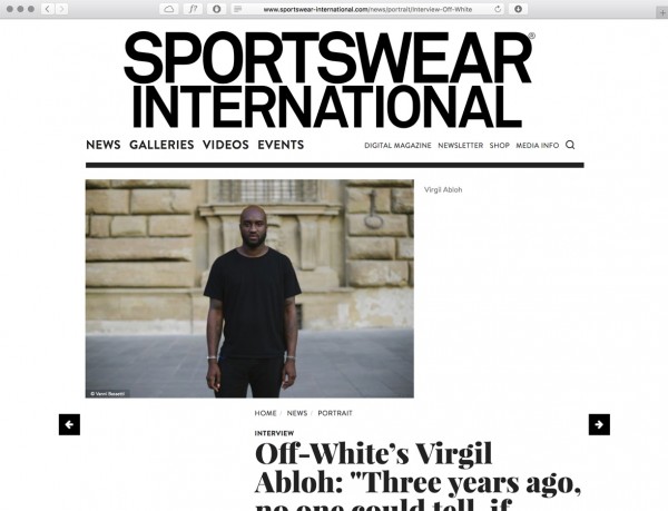 Virgil Abloh Interview Sportswear International